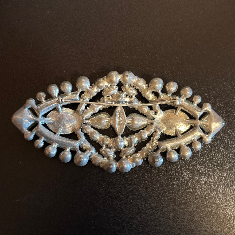 Vintage Art Deco Style Geometric Rhinestone Statement Brooch - Picture 2 of 3